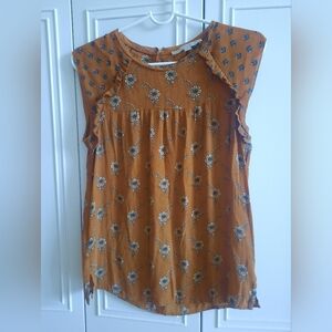 Floral Patterned Brown Women's Top